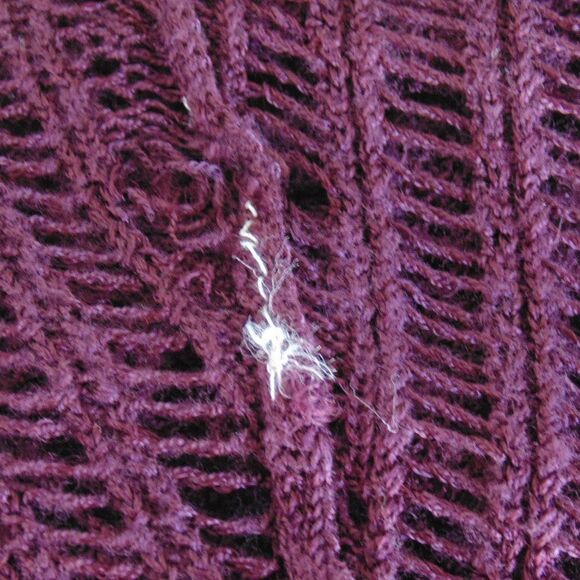 CHICO'S Travelers Sweater, 2, Maroon Open Knit, Open Front, Long sleeves - Picture 9 of 9